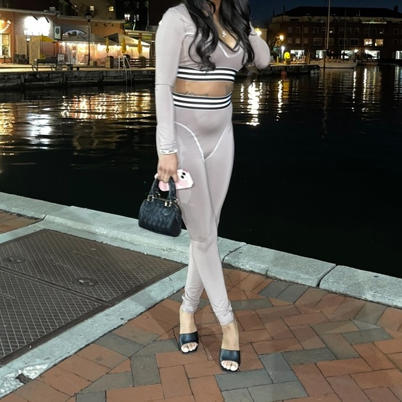Pants & Jumpsuits | Sexy Nude Two Piece Set | Poshmark